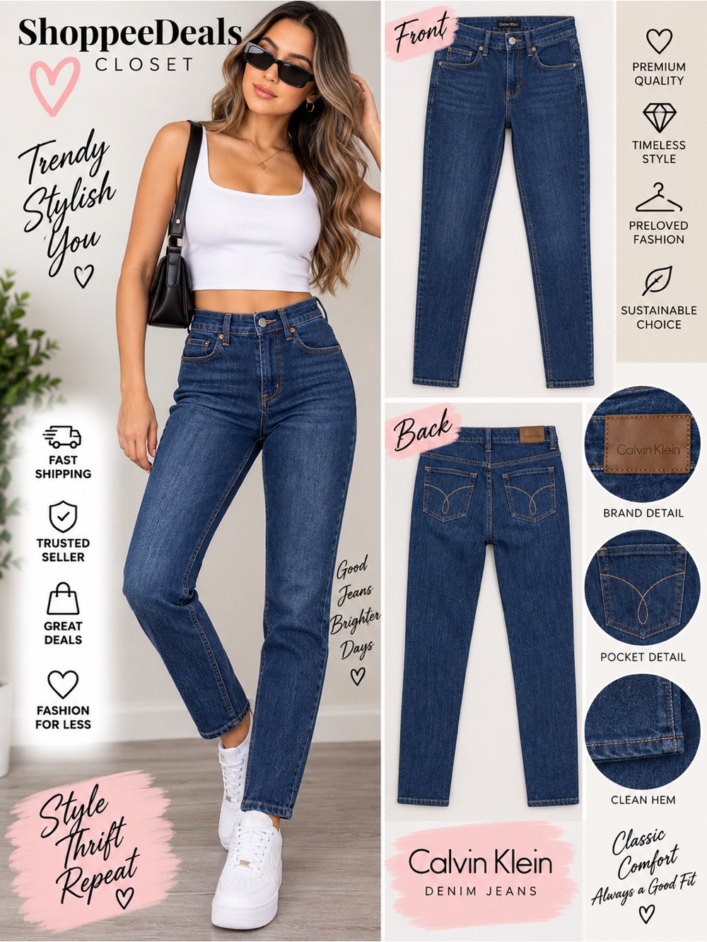 - Low Rise Super Skinny Calvin Klein Jeans